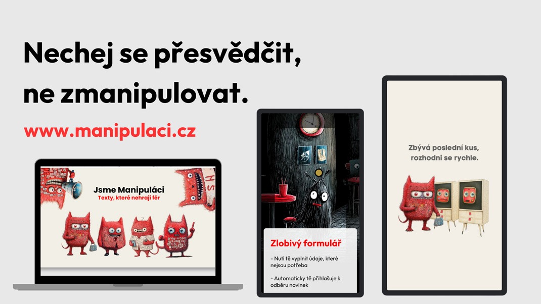 Web Manipuláků na noteboooku a mobilech